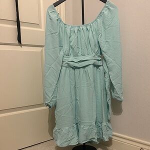 Light Blue Long Sleeve Dress